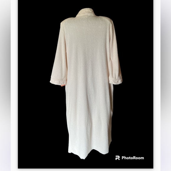 Vintage 80s Diamond Tea terry robe or swim cover - Picture 2 of 7